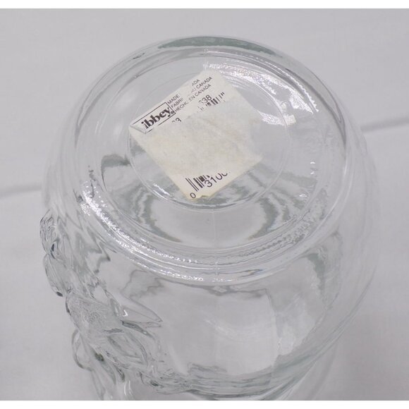 VTG Set- 2 Libbey Canada Clear Glass Snowmen Lidded Holiday Apothecary Jars 8" - Picture 7 of 8